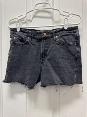 We The Free Black Frayed Hem Women's Denim Shorts